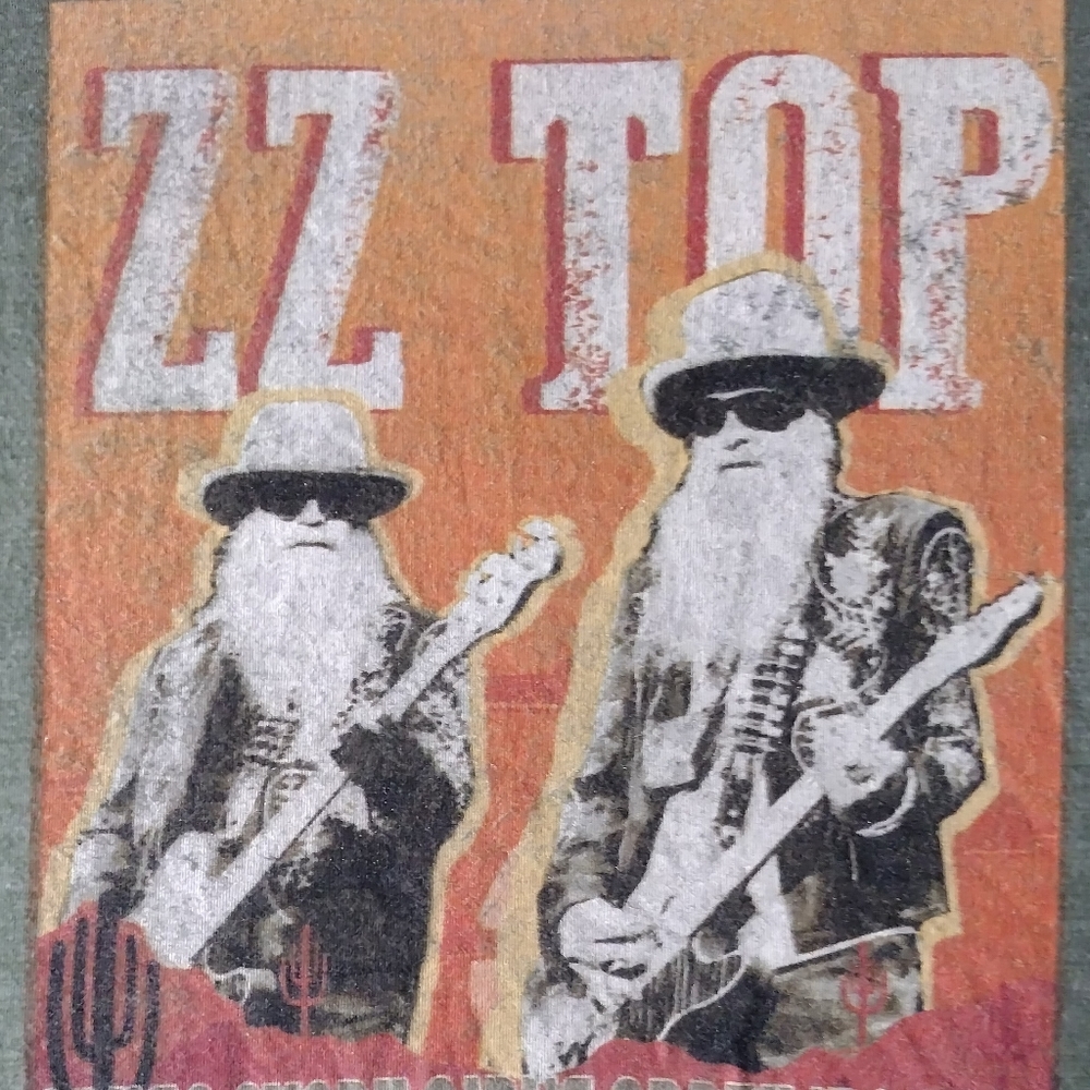 ZZ Top T-shirt, Heather Green, Sz Med
